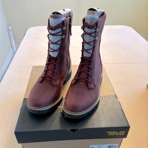 NWT TEVA WOMEN ROWENA LACE Sundried Tomato WATERPROOF BOOTS, size 9